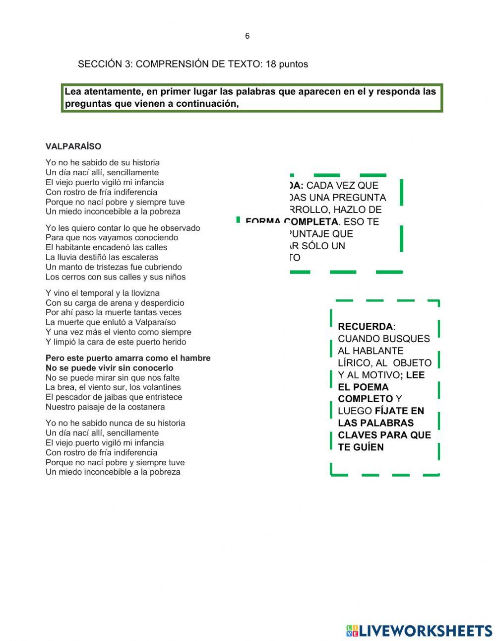 Examen género lírico