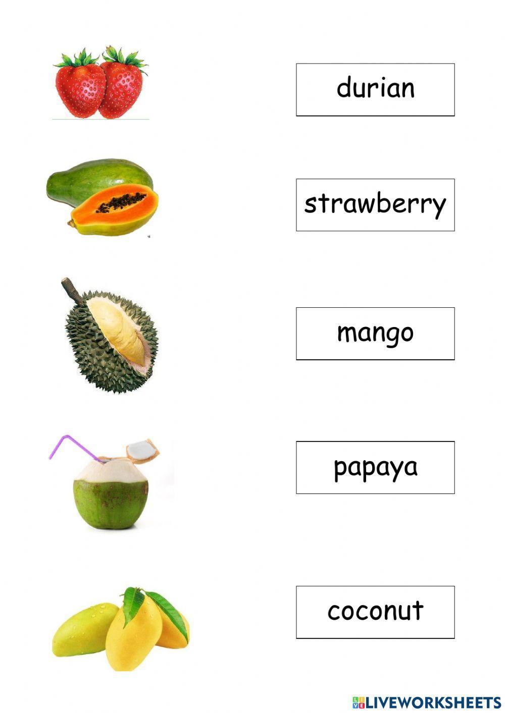 match the fruits