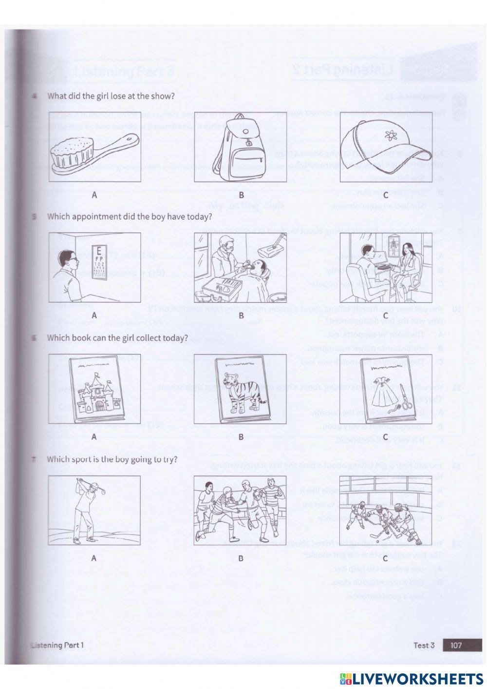 Listening test (Trainer Test 3)