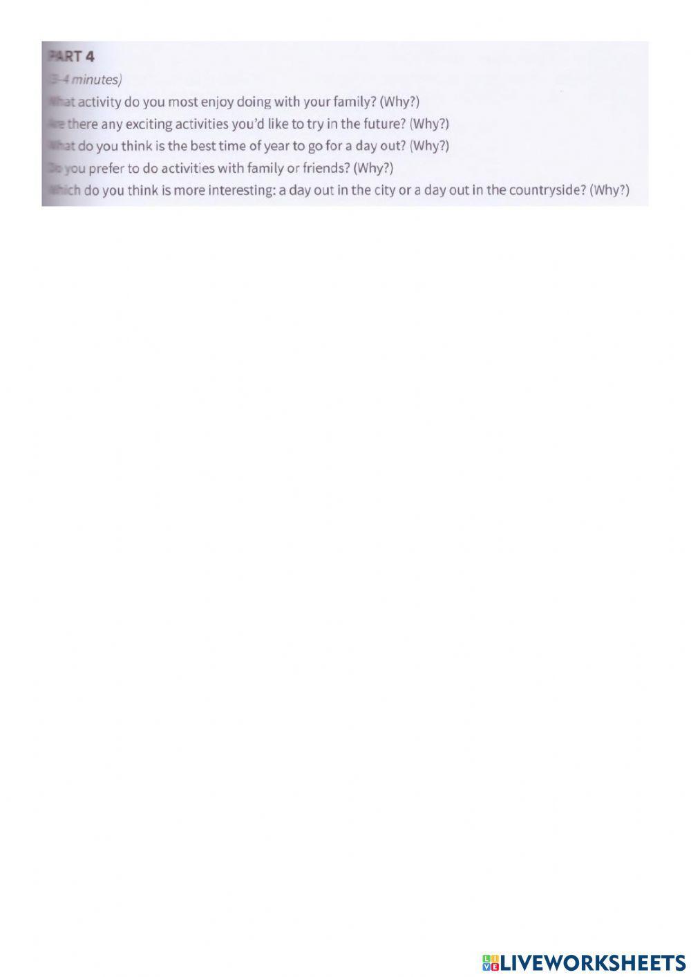 SPEAKING PART 3 AND 4