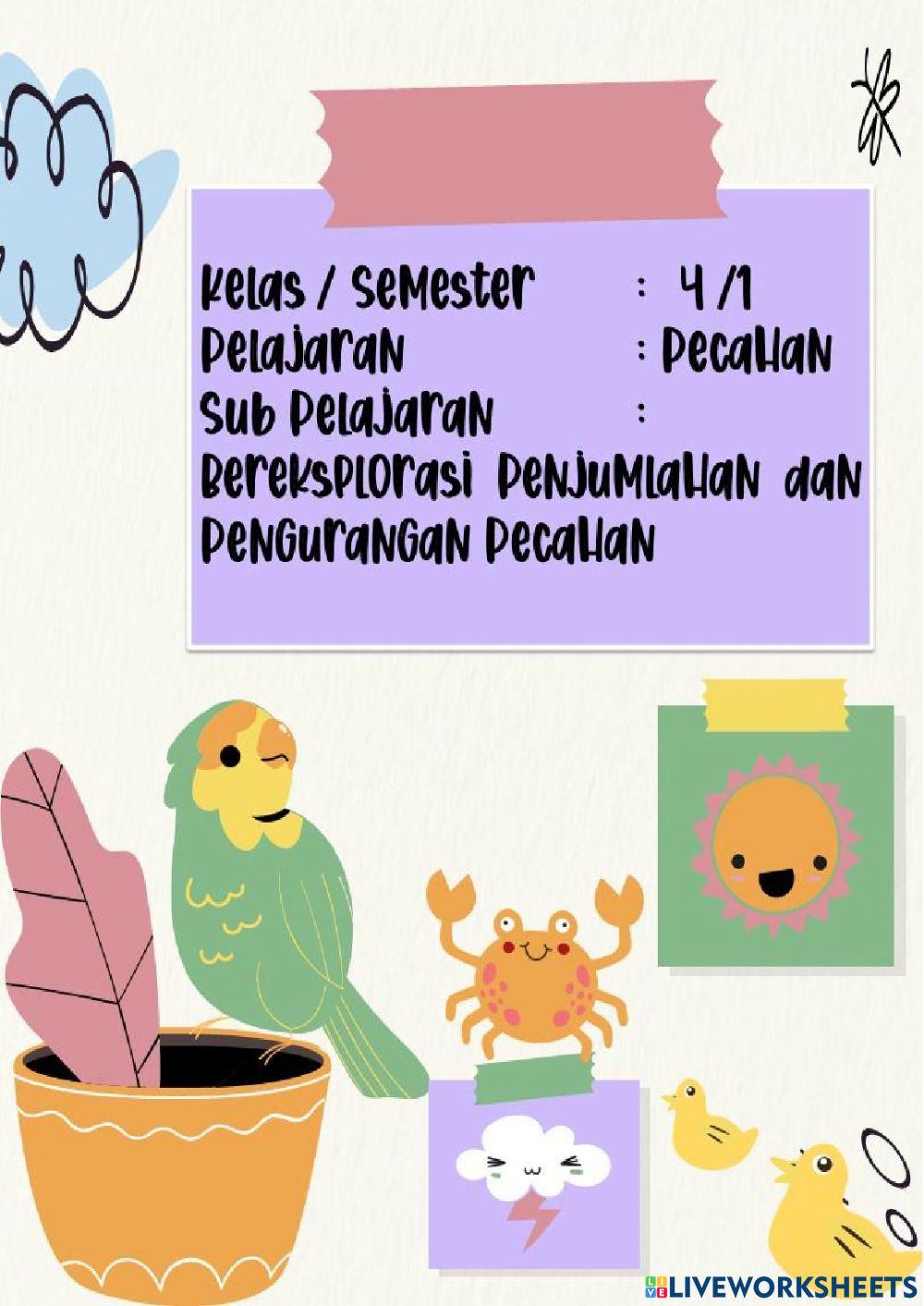 LKPD Kelas 4 Semester 1 Pecahan