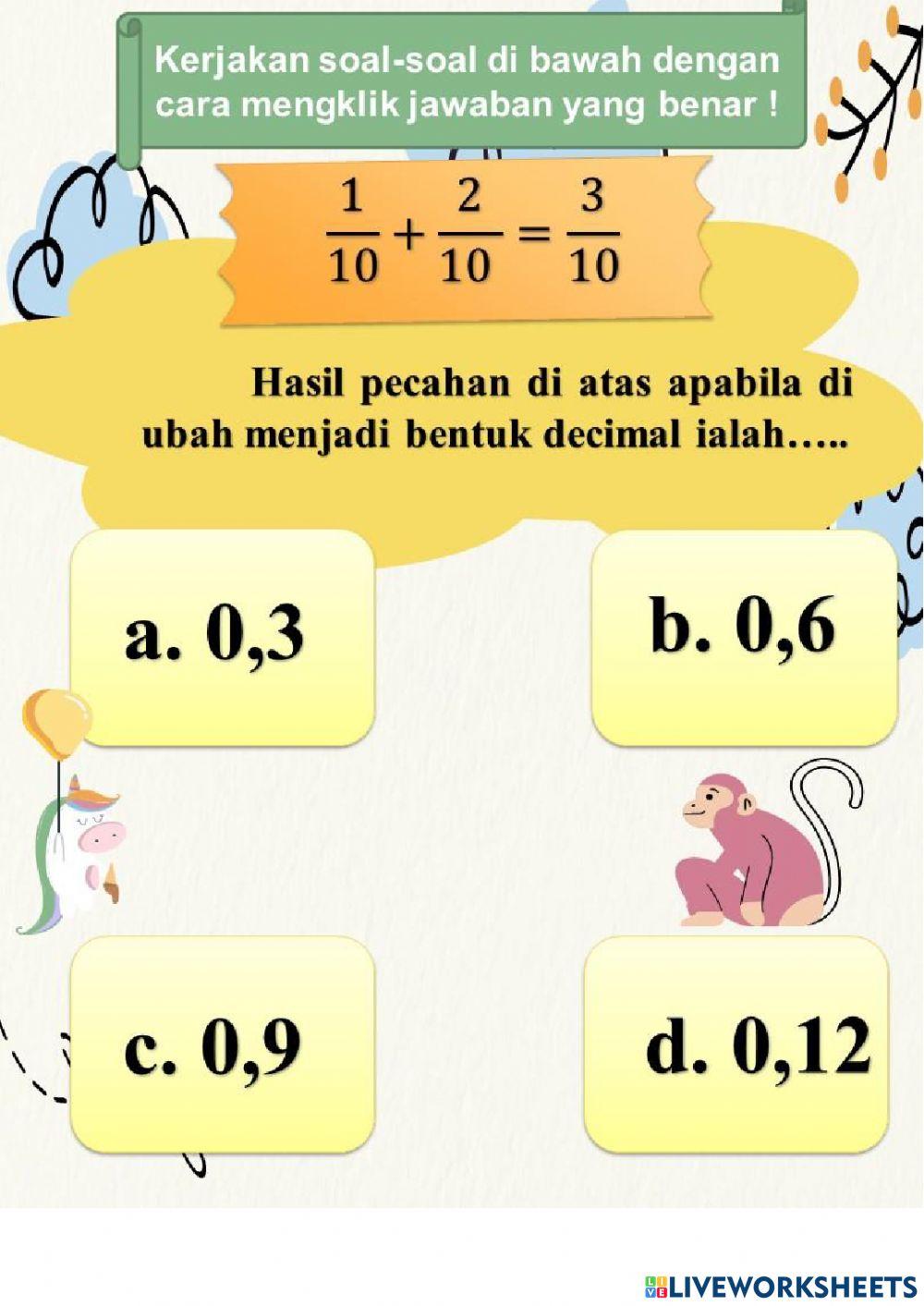 LKPD Kelas 4 Semester 1 Pecahan