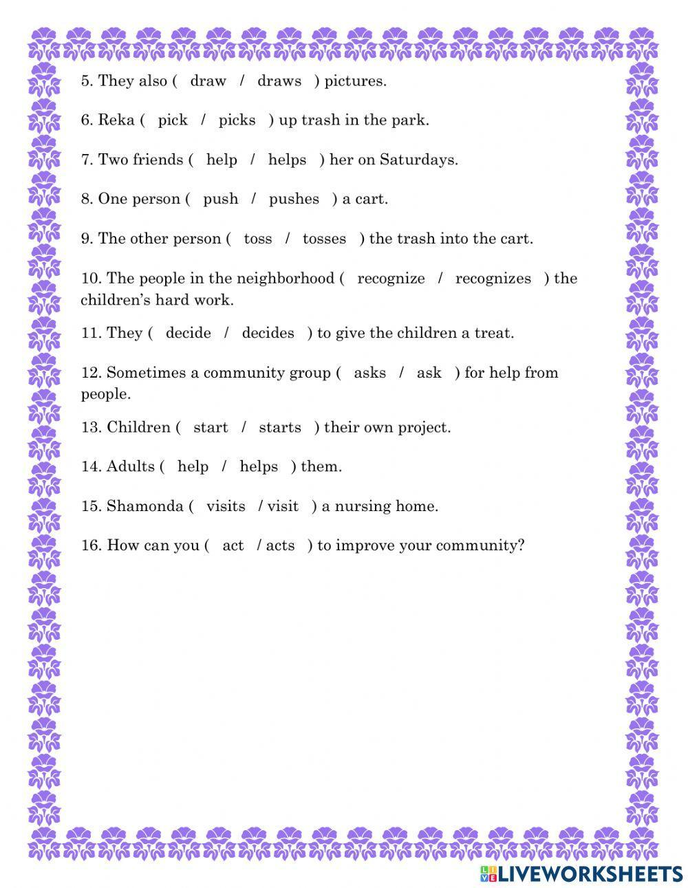 Subject Verb Agreement Notes and Assignment