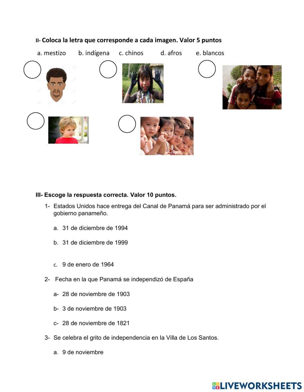 Examen de ciencias sociales