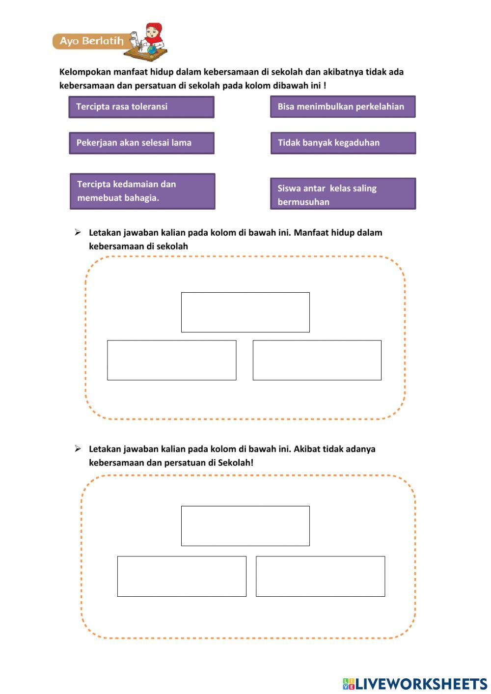 KEBERSAMAAN dan PERSATUAN DI SEKOLAH
