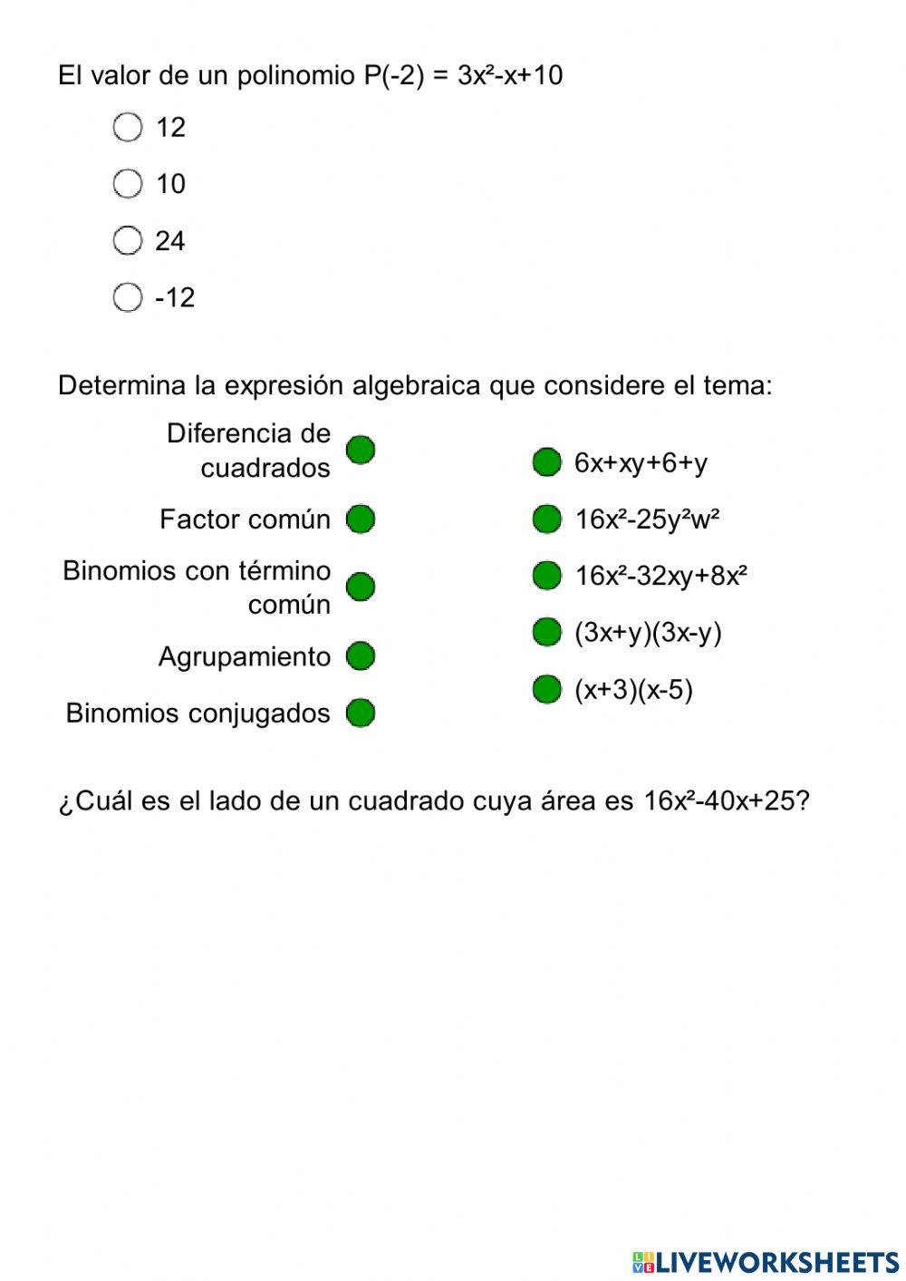 Repaso Productos Notables y Factorización