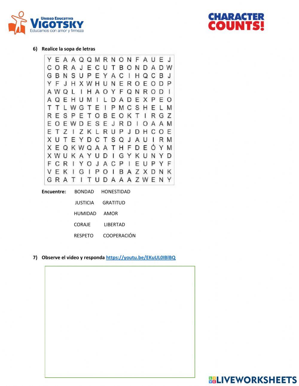 Valores character counts