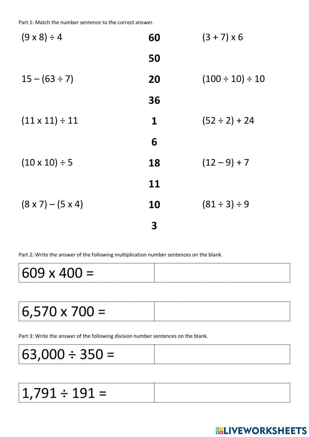 Order of Operations (4th Grade) Order of Operations (4th Grade)