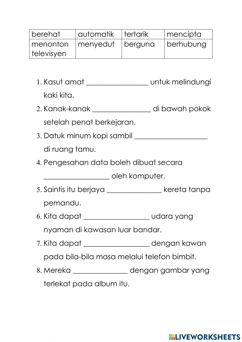 Bahasa Melayu Tahun 2 Unit 14