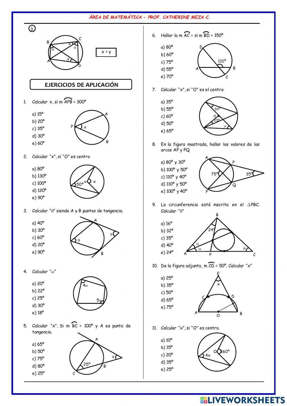 Ángulos en la circunferencia