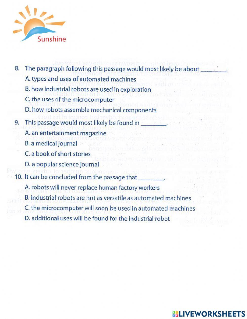 THPT Trắc nghiệm khách quan - additional reading skills