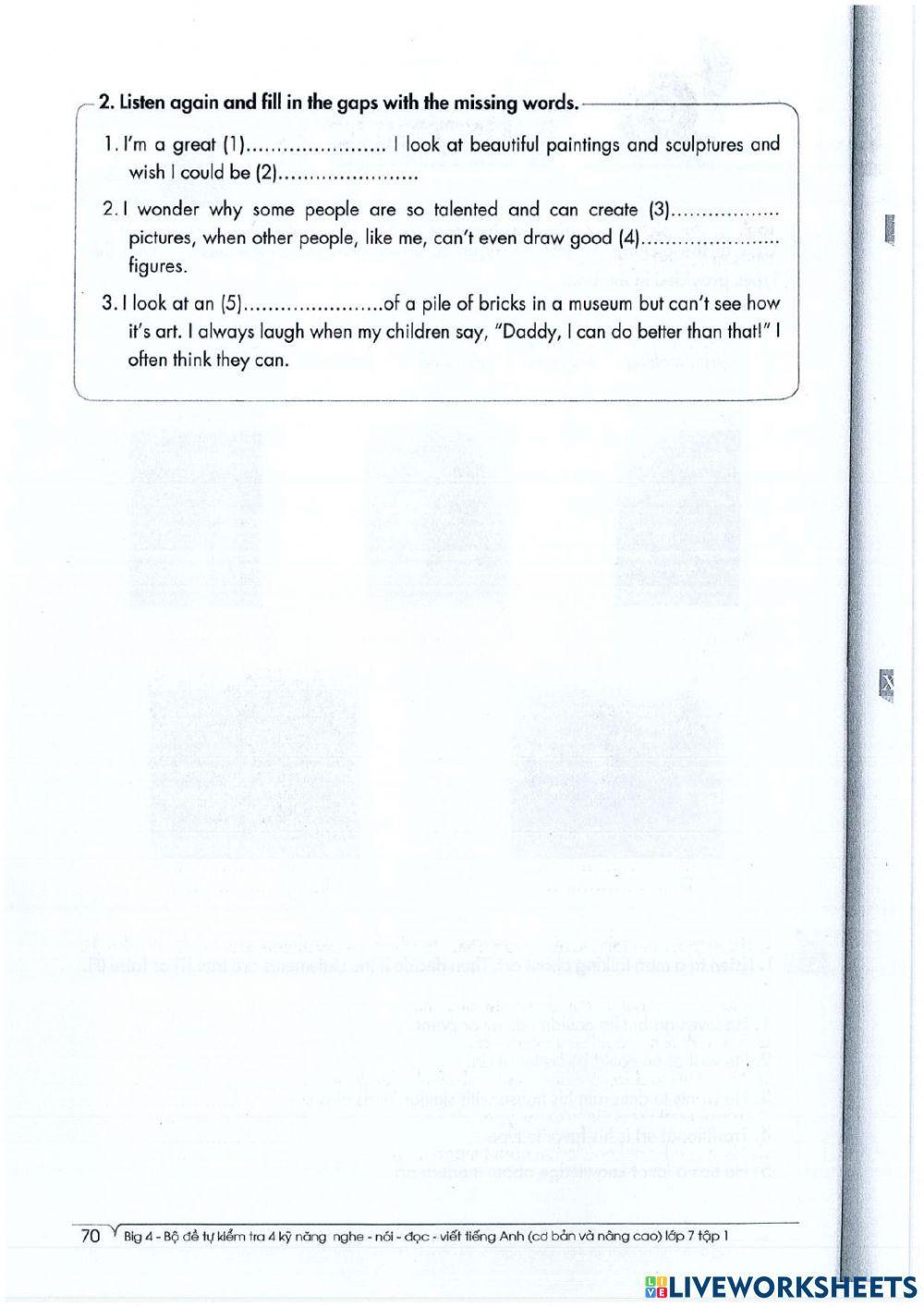 Practice Listening Unit 4: Music and Arts