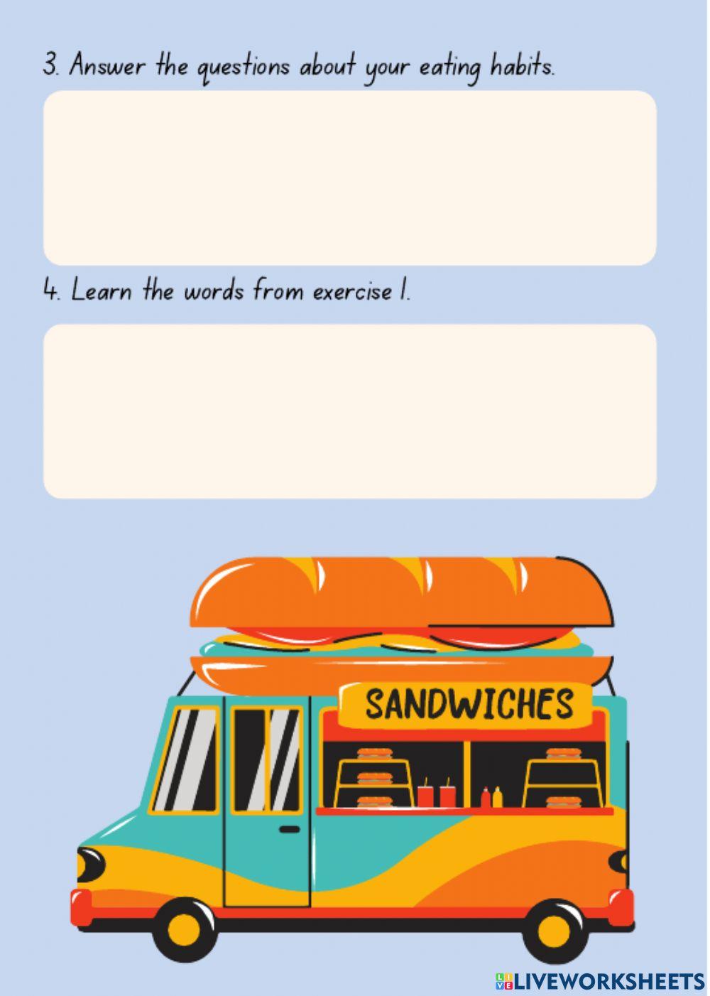 Teens' eating habits. Reading comprehension