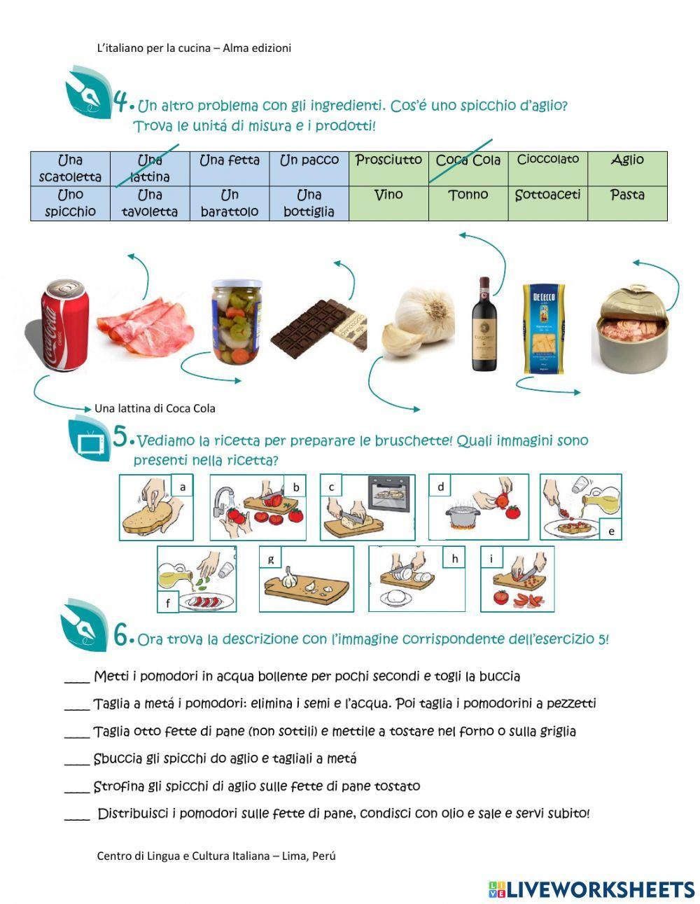 Italiano per cucina -Le bruschette-