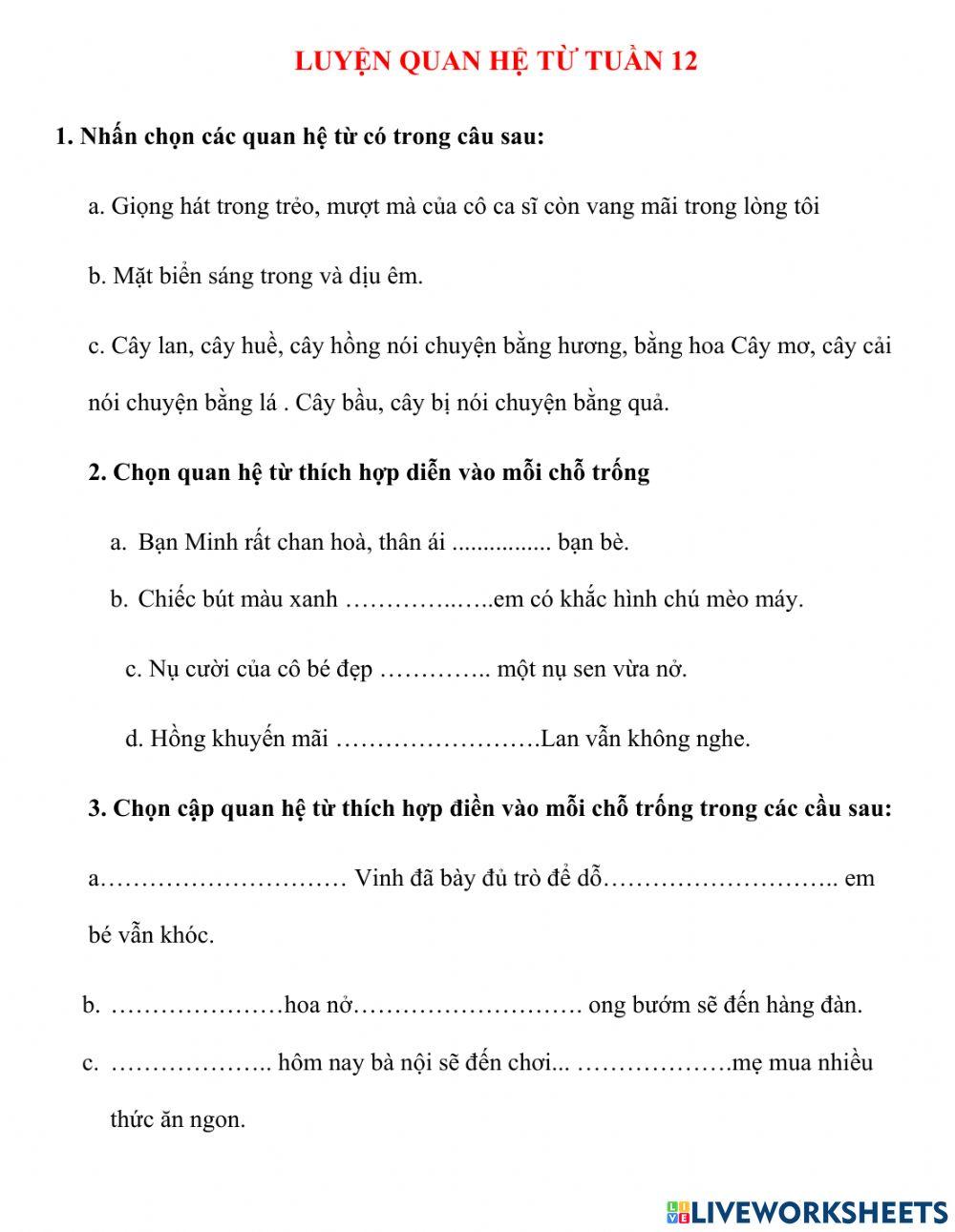 Quan hệ từ số 2