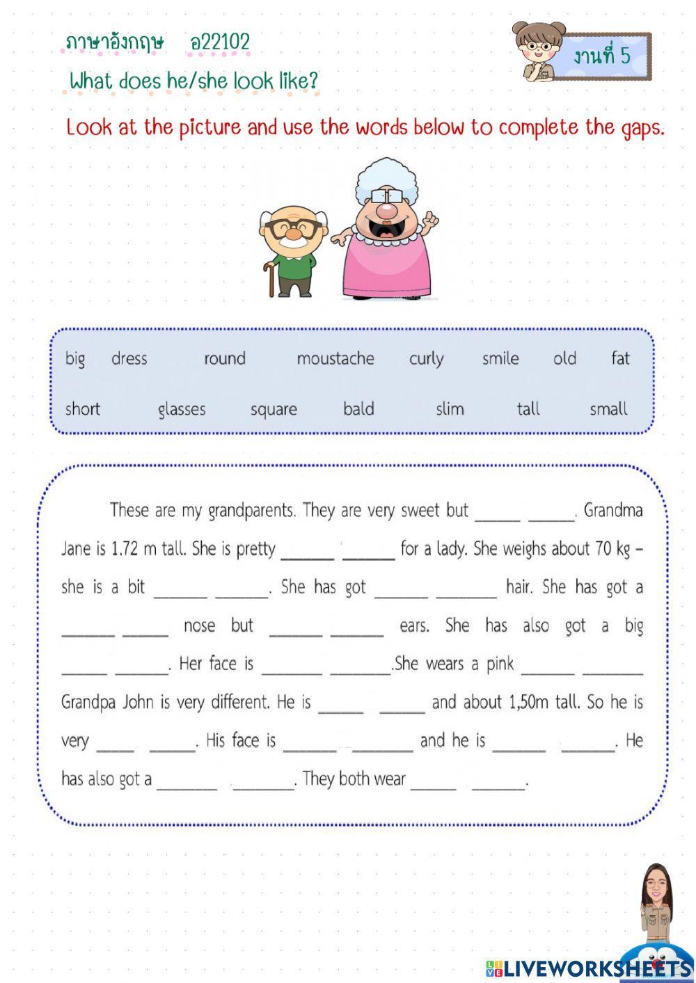 What does he -she look like? m2-5