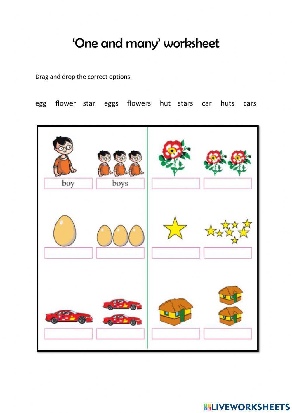 'one and many' worksheet
