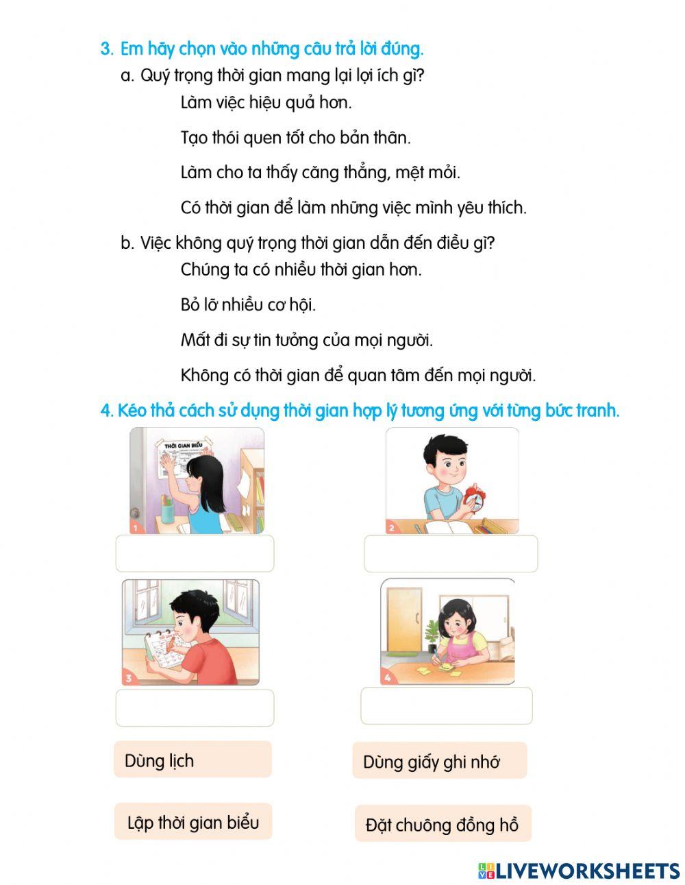 Bài 1: quý trọng thời gian