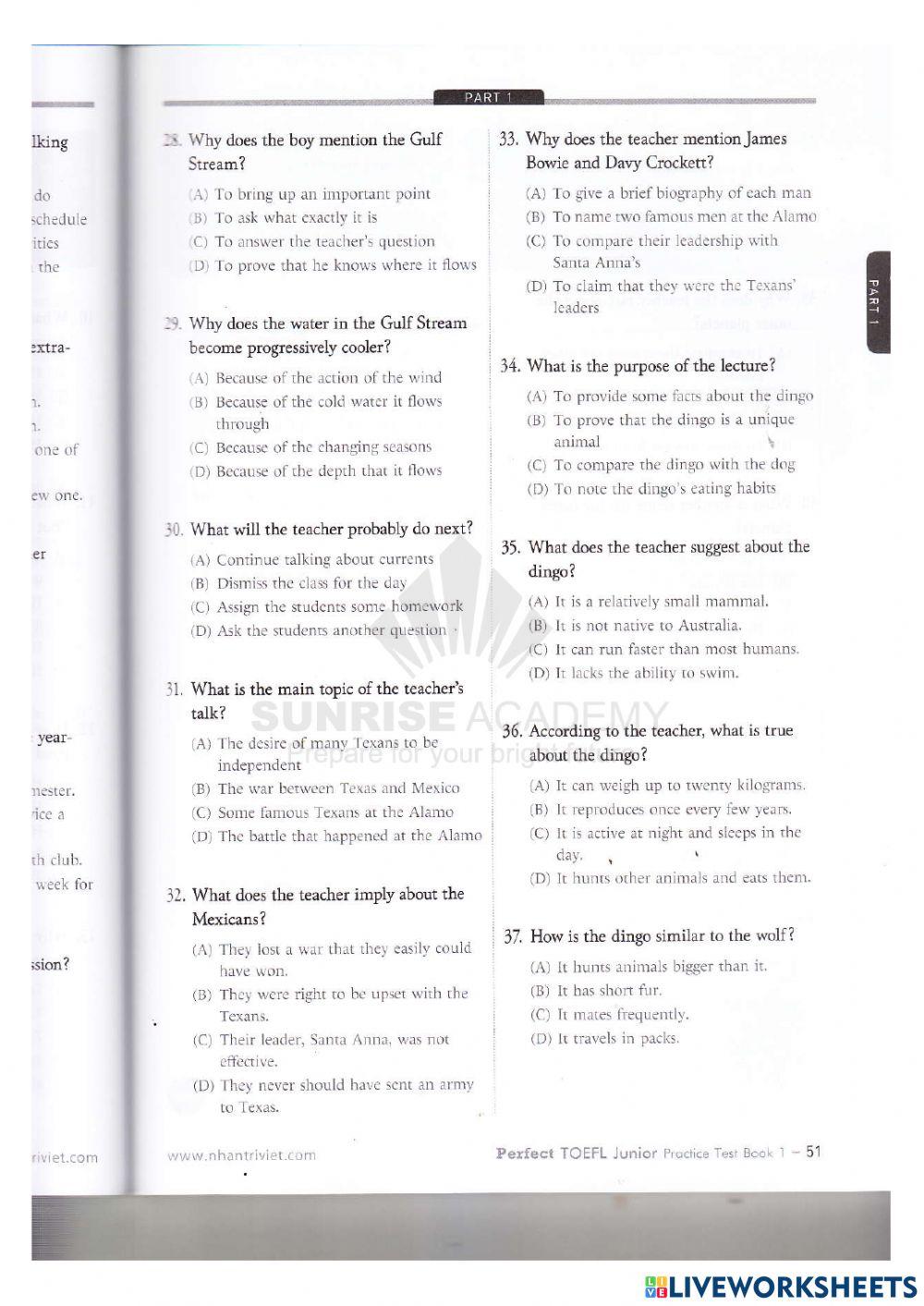 TOEFL Junior Mock test 2