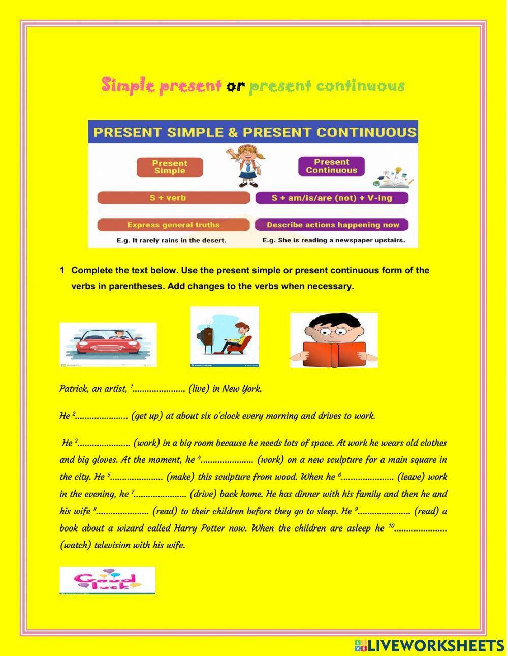 Simple present or present continuous