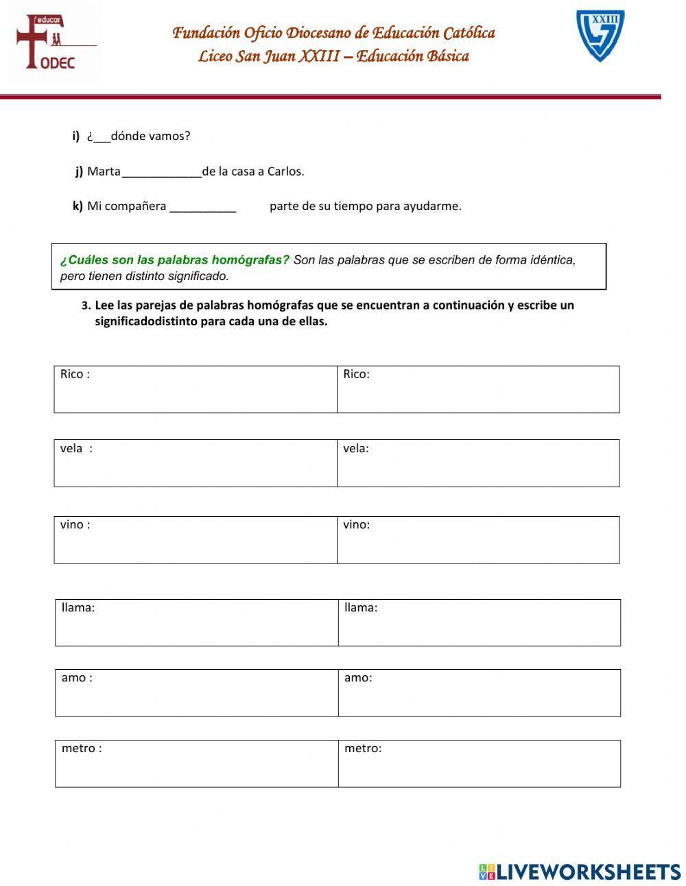 Guía homófonos y homógrafos