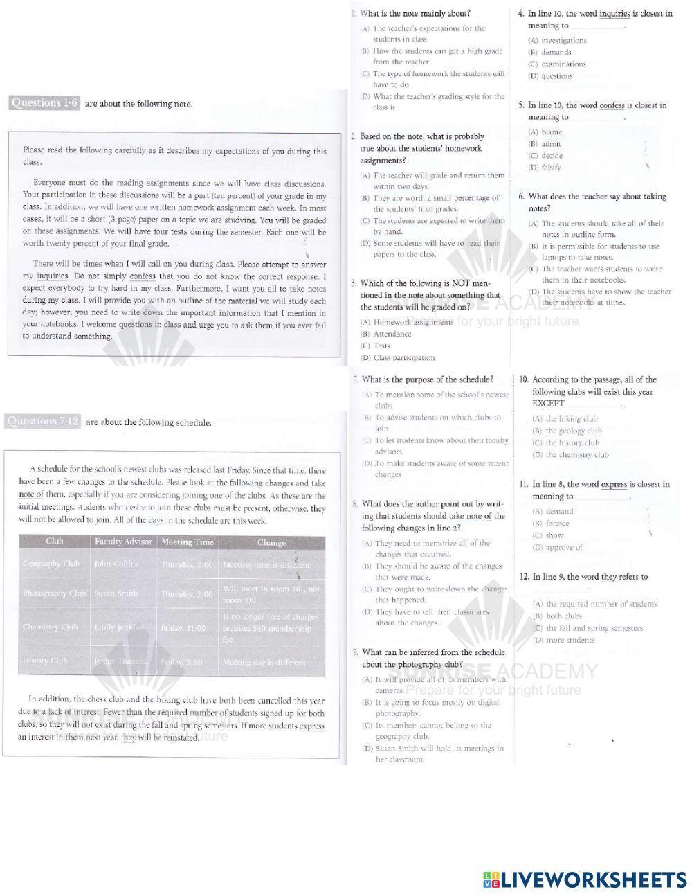 TOEFL Junior Mock test 02 Reading