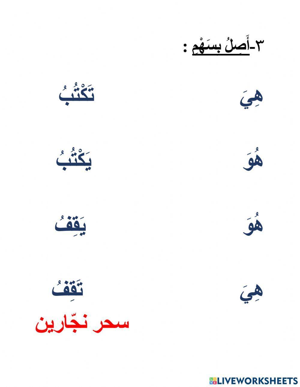 فعل المضارع للمذكّر والمؤنّث