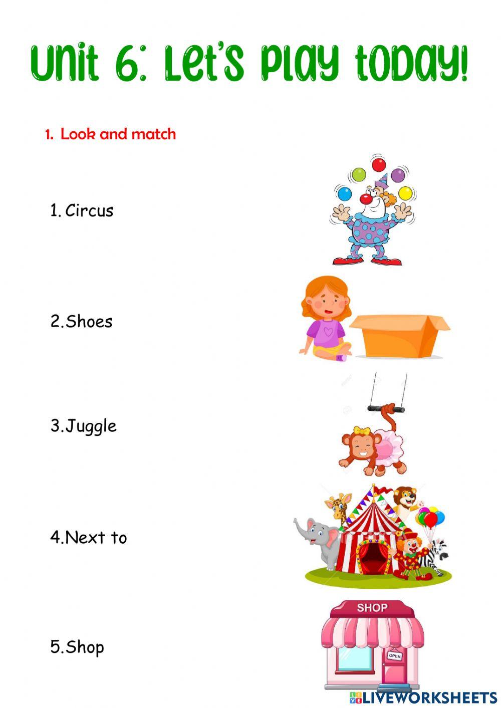 Let's play today! interactive worksheet | Live Worksheets