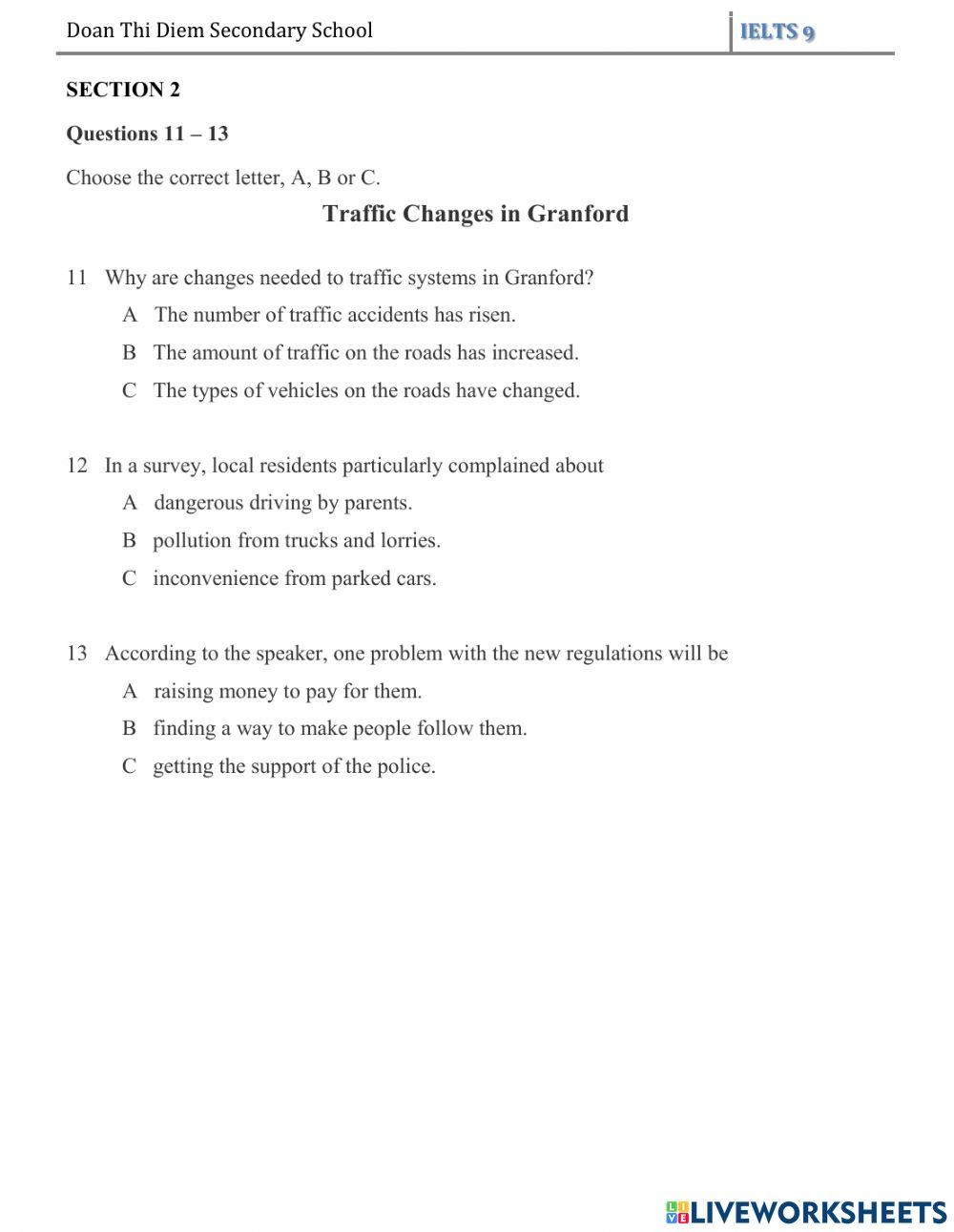 LESSON 24: IELTS LISTENING 1