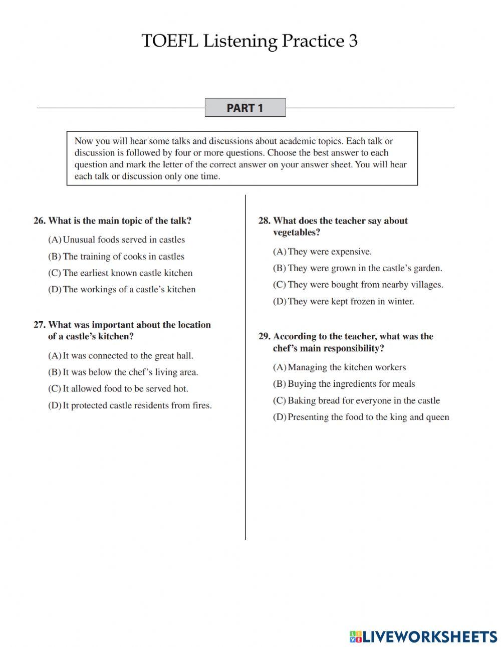 TOEFL Listening Practice 3