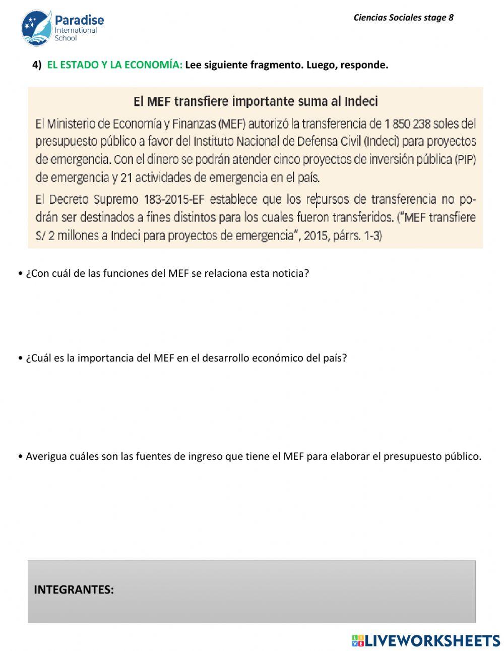 El sistema económico y el estado