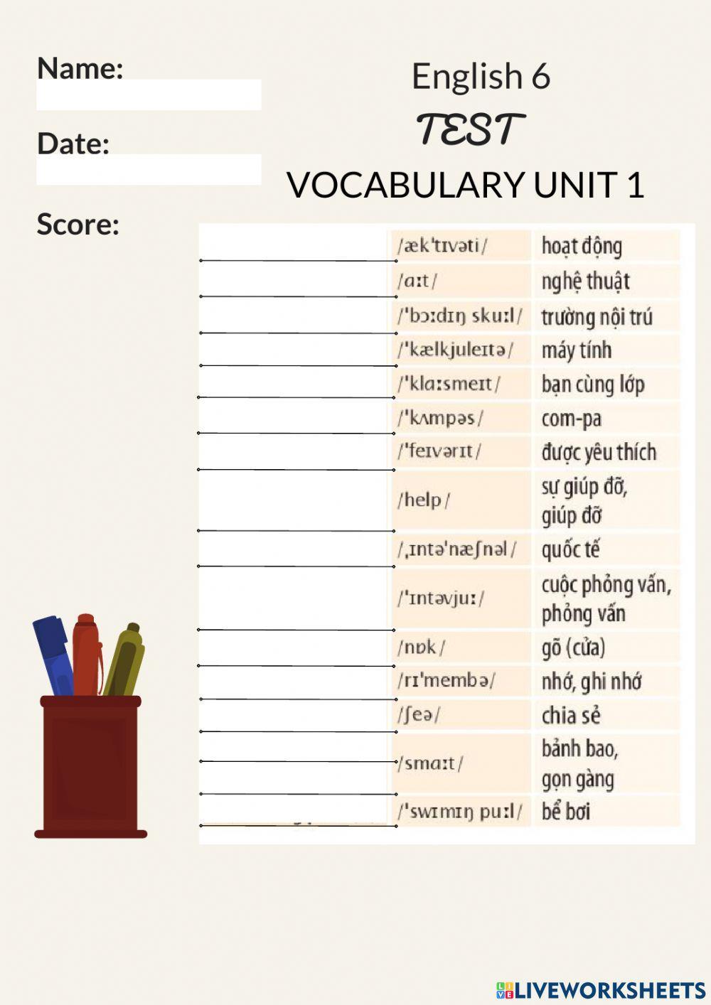 Check vocabulary