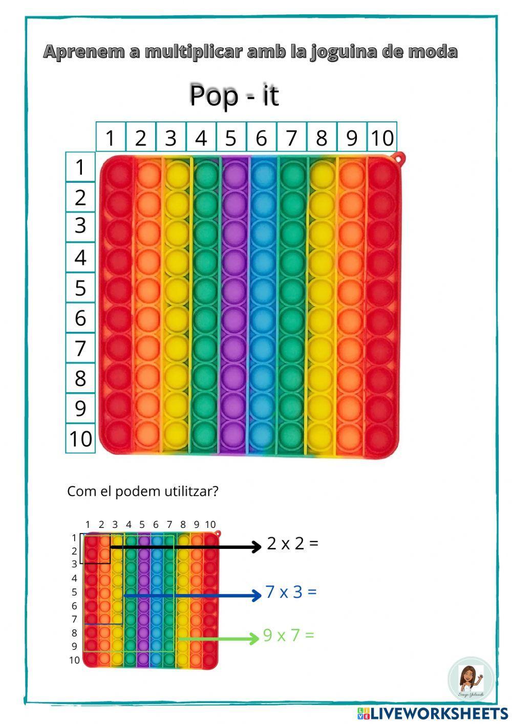 Pop it per multiplicar - taula del 5