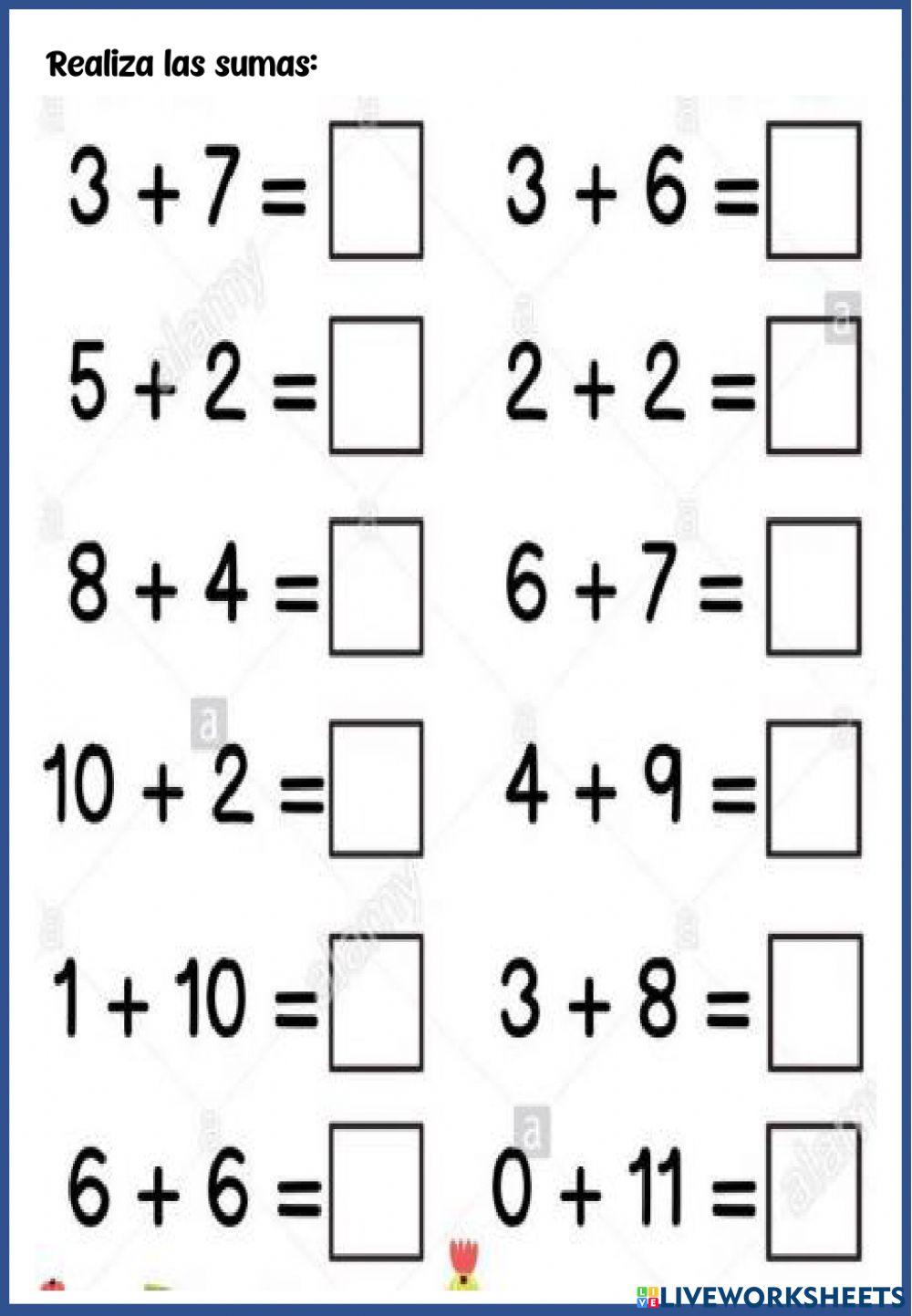 Ejercicios de Sumas yRestas