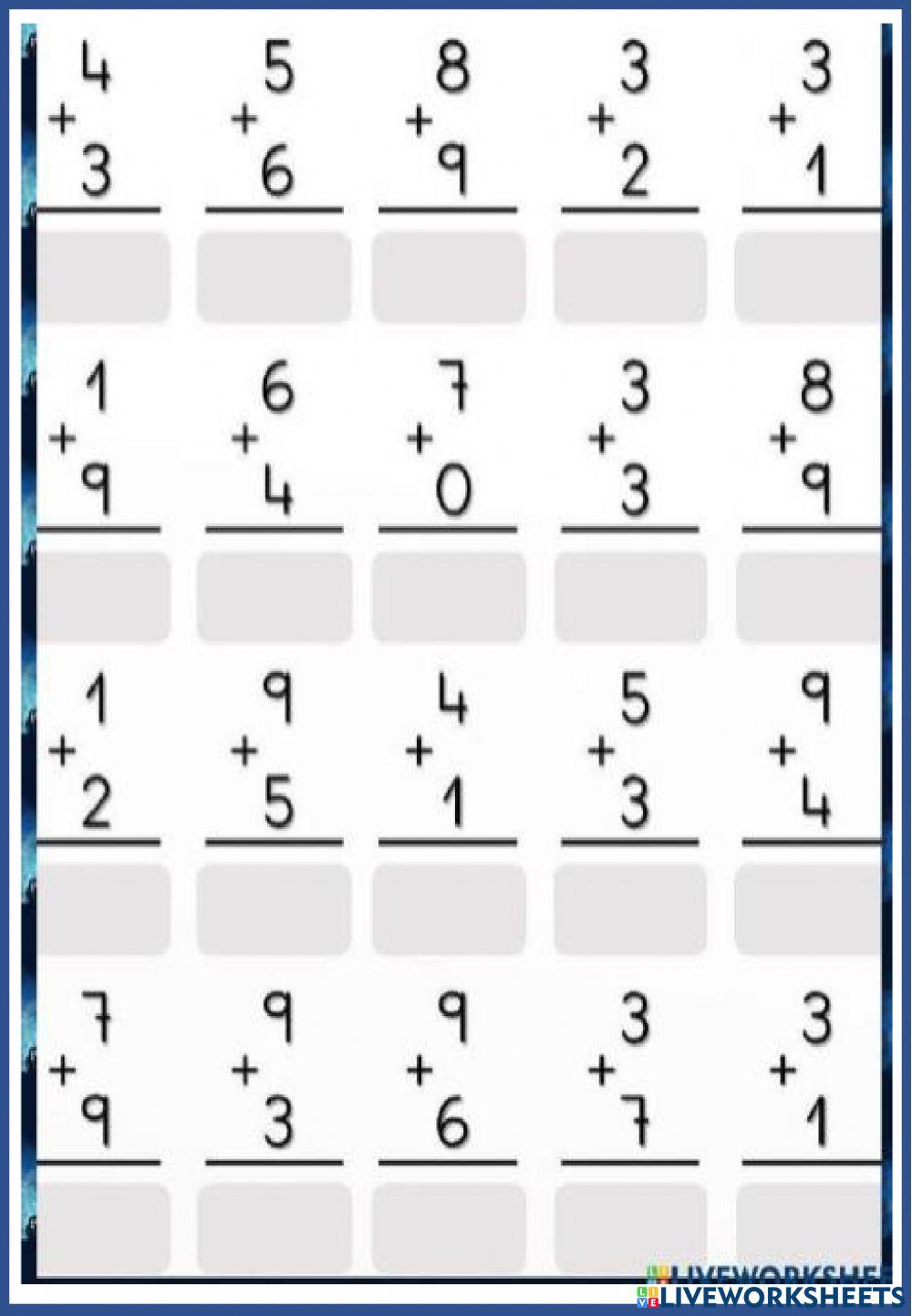 Ejercicios de Sumas yRestas