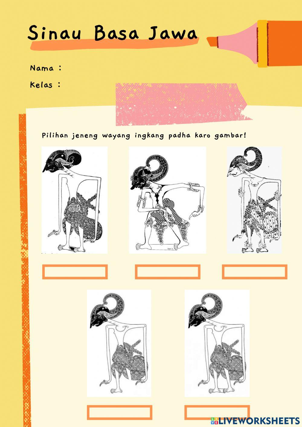 Soal Bahasa Jawa (Drop Down and Select Box)