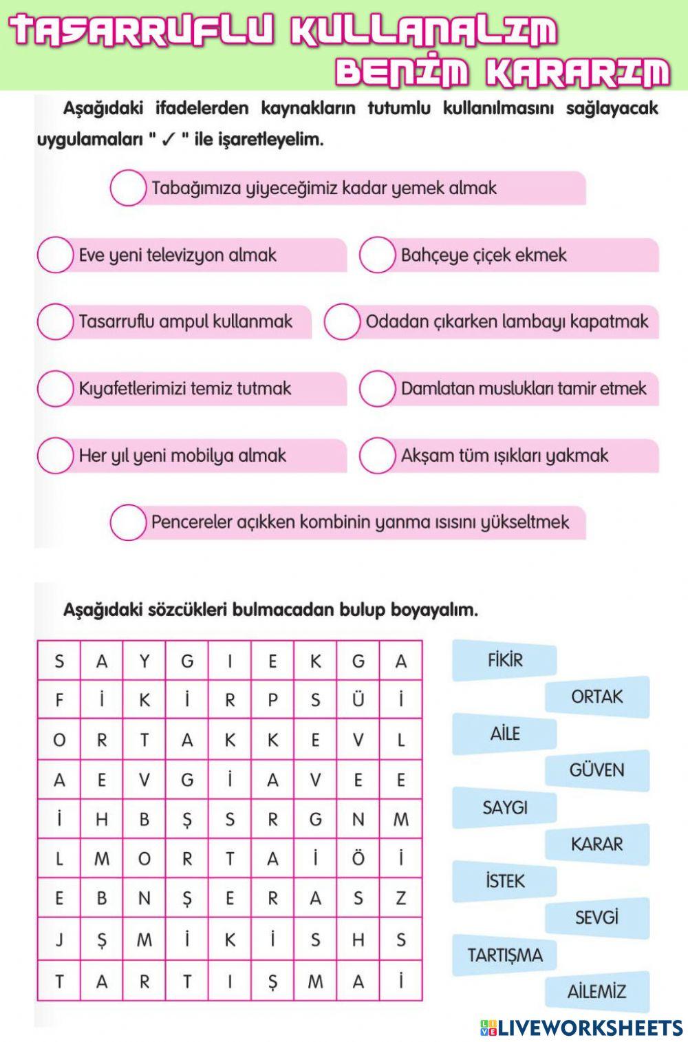 Tasarruflu Kullanalım-Benim Kararım