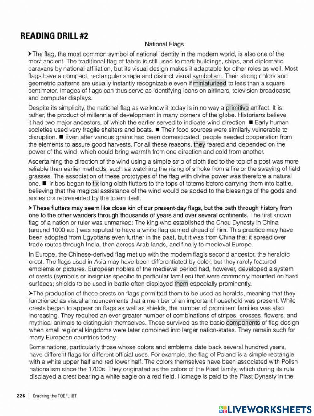 Reading drill 1 and 2