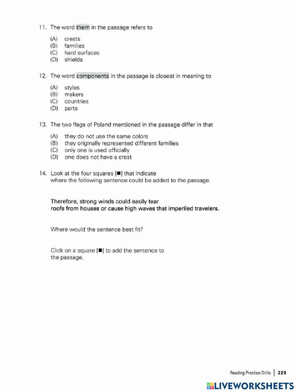 Reading drill 1 and 2