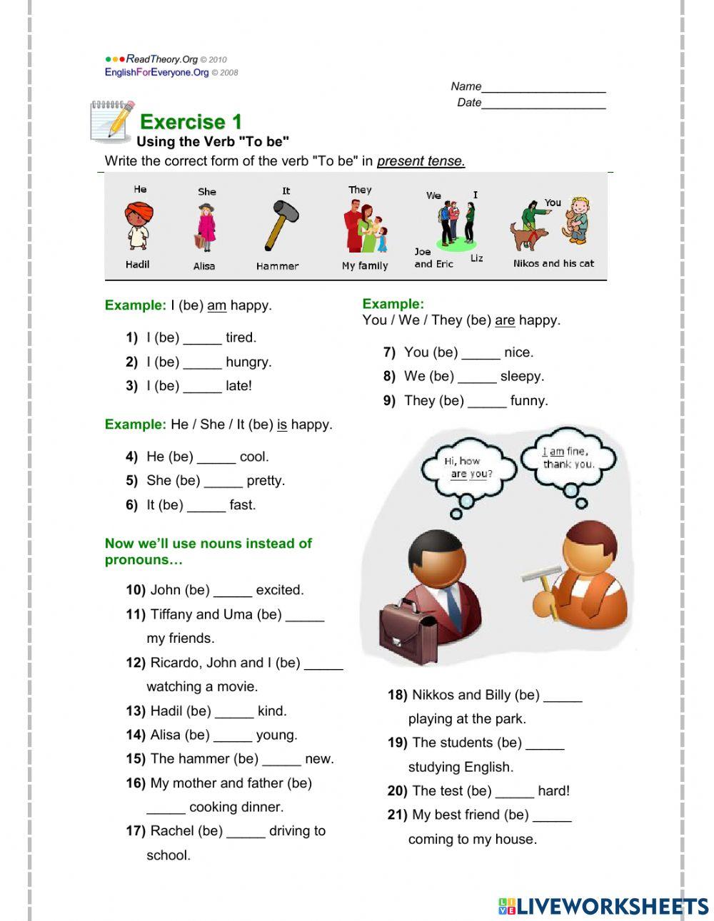 The verb (be) Simple Present
