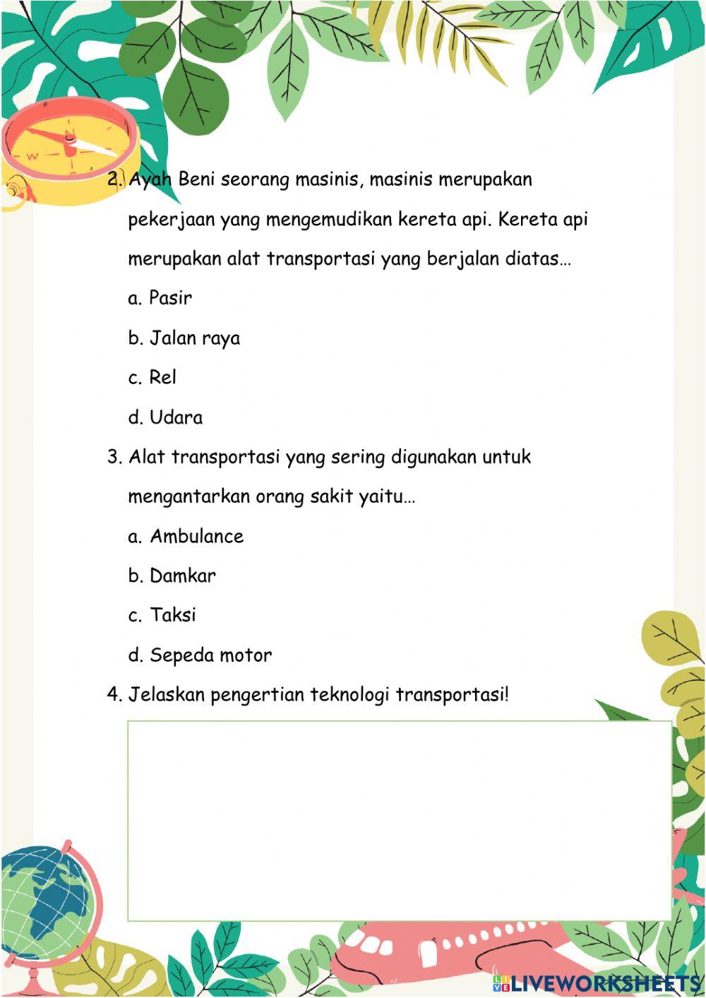 Perkembangan teknologi transportasi