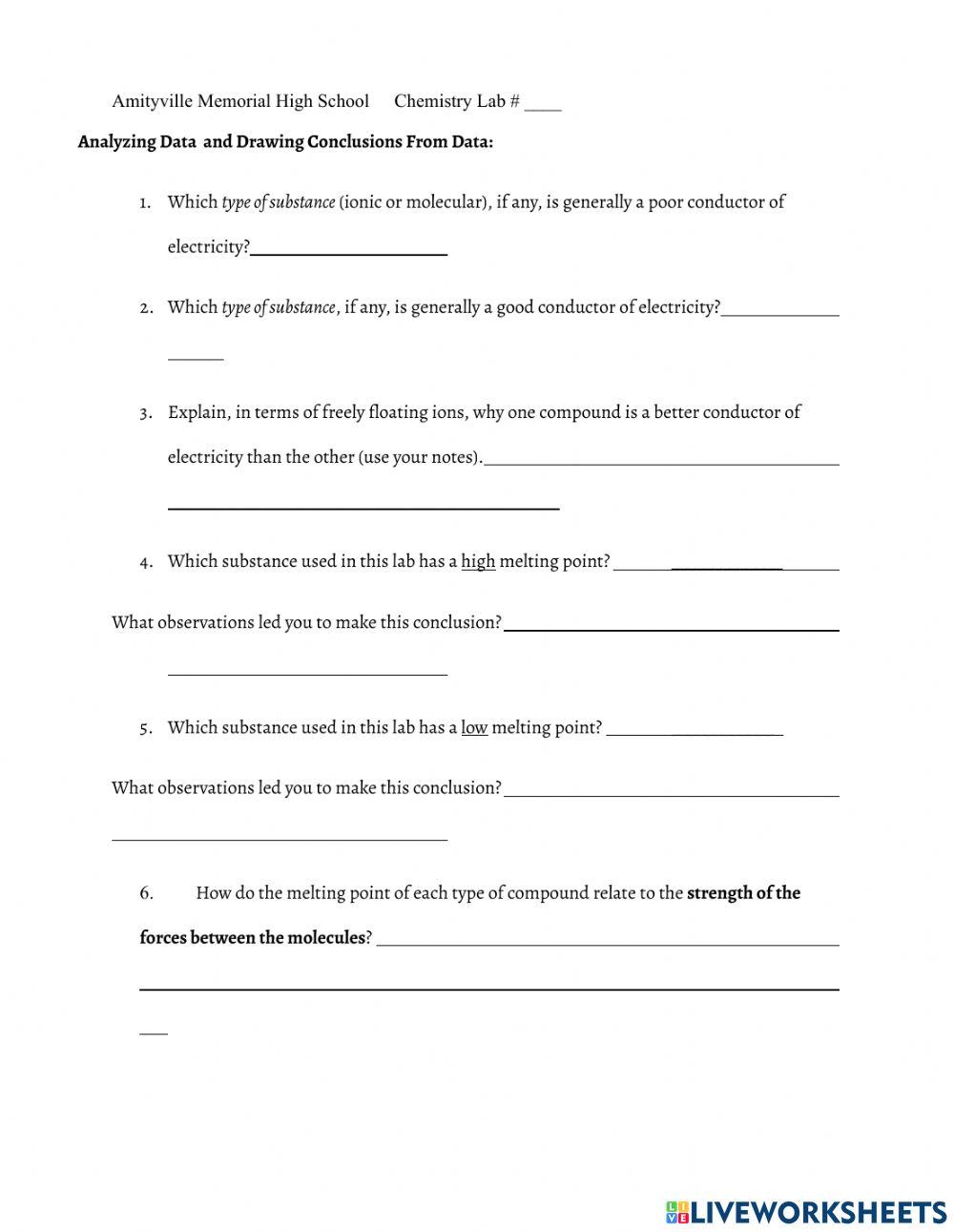 Ionic and Molecular Properties