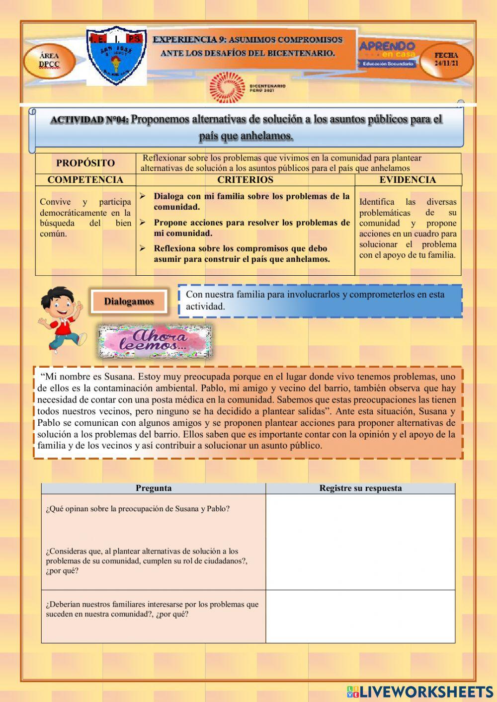 Proponemos alternativas de solución a los asuntos públicos para el país que anhelamos.