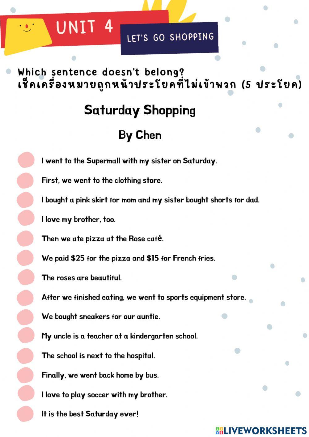 Unit  4 Let's go shoppoing