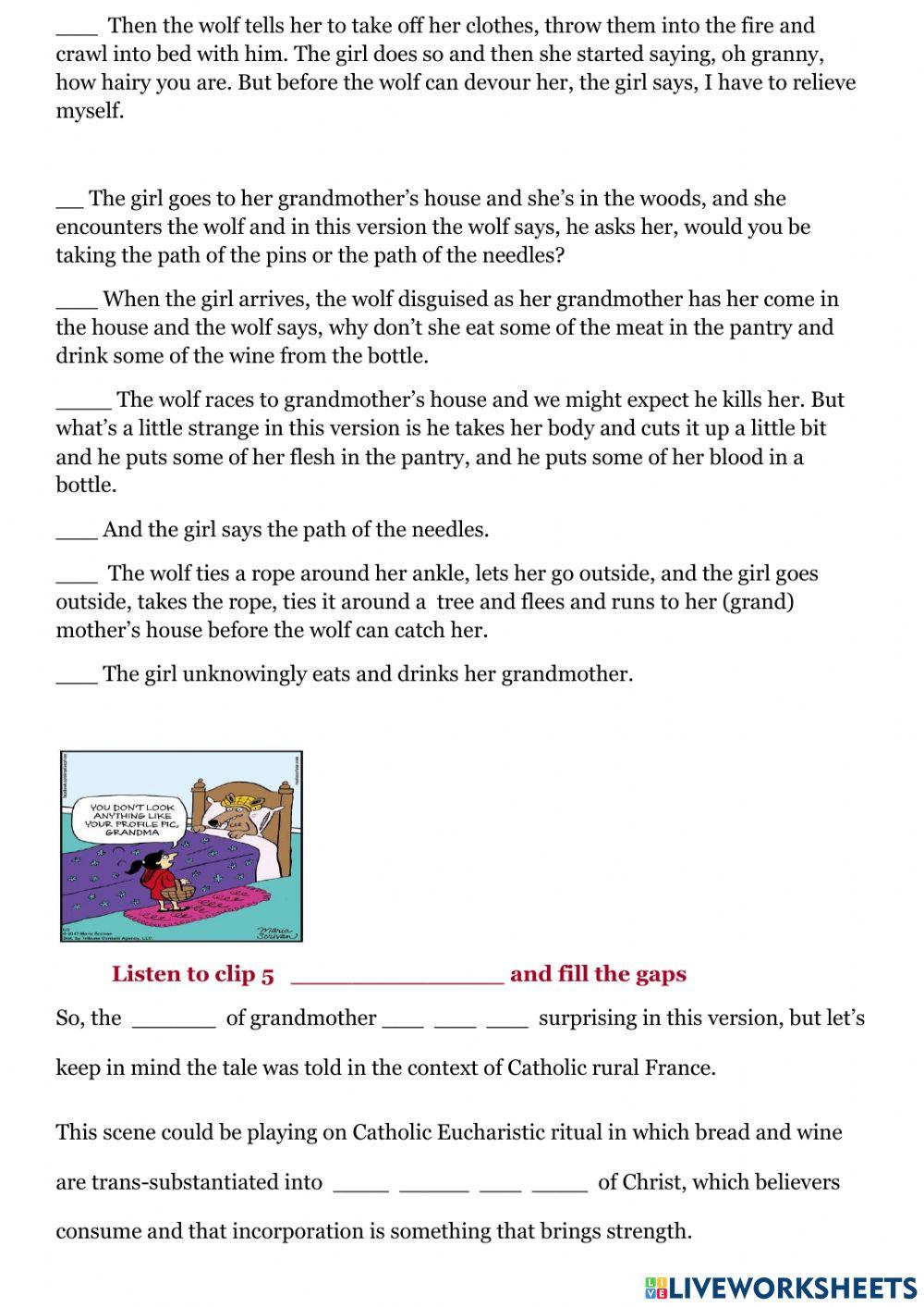 Two Versions of Little Red Riding Hood-Adult Cont.