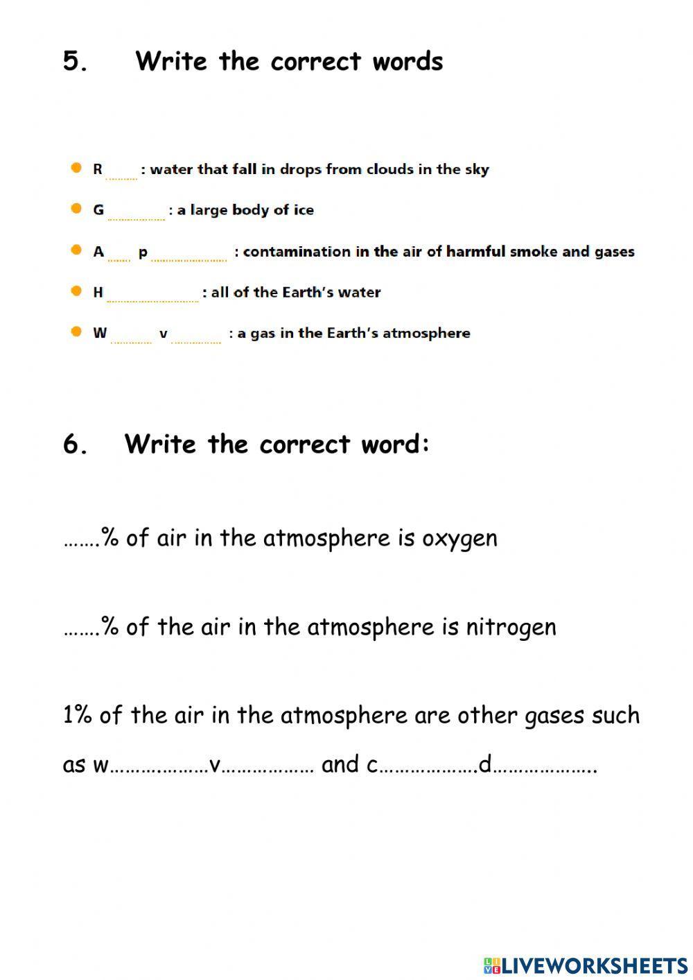 Atmosphere and hydrospehere