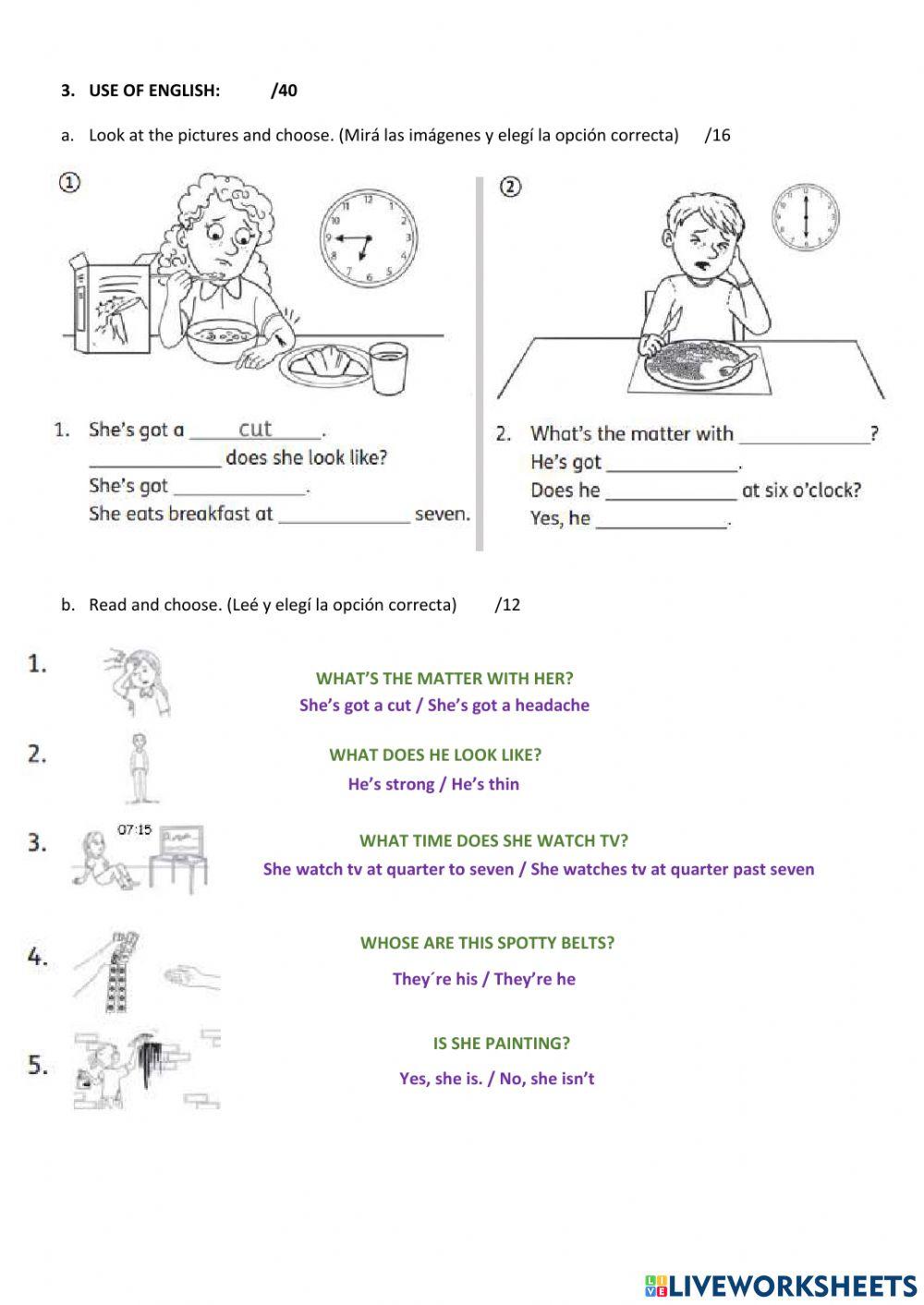 End of year test kids 4 2021
