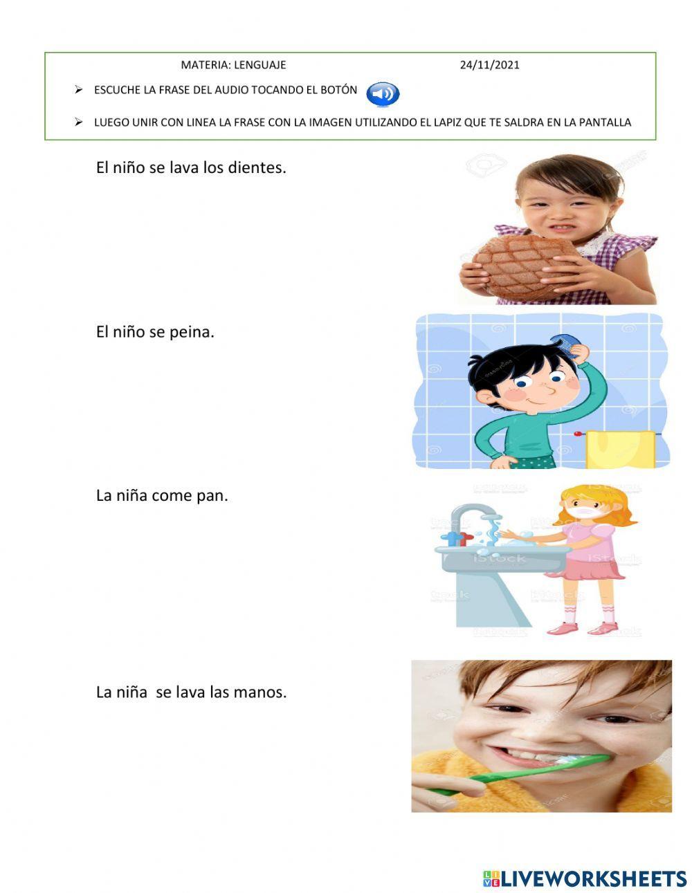 Unir  la frase con la imagen