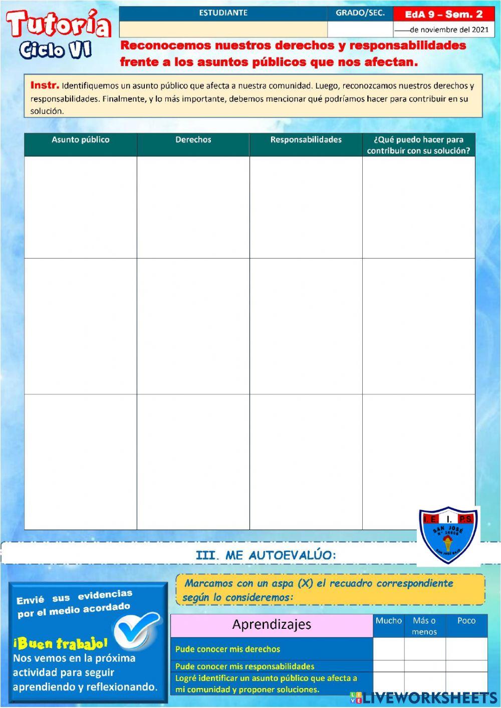 Reconocemos nuestros derechos y responsabilidades frente a los asuntos públicos que nos afectan