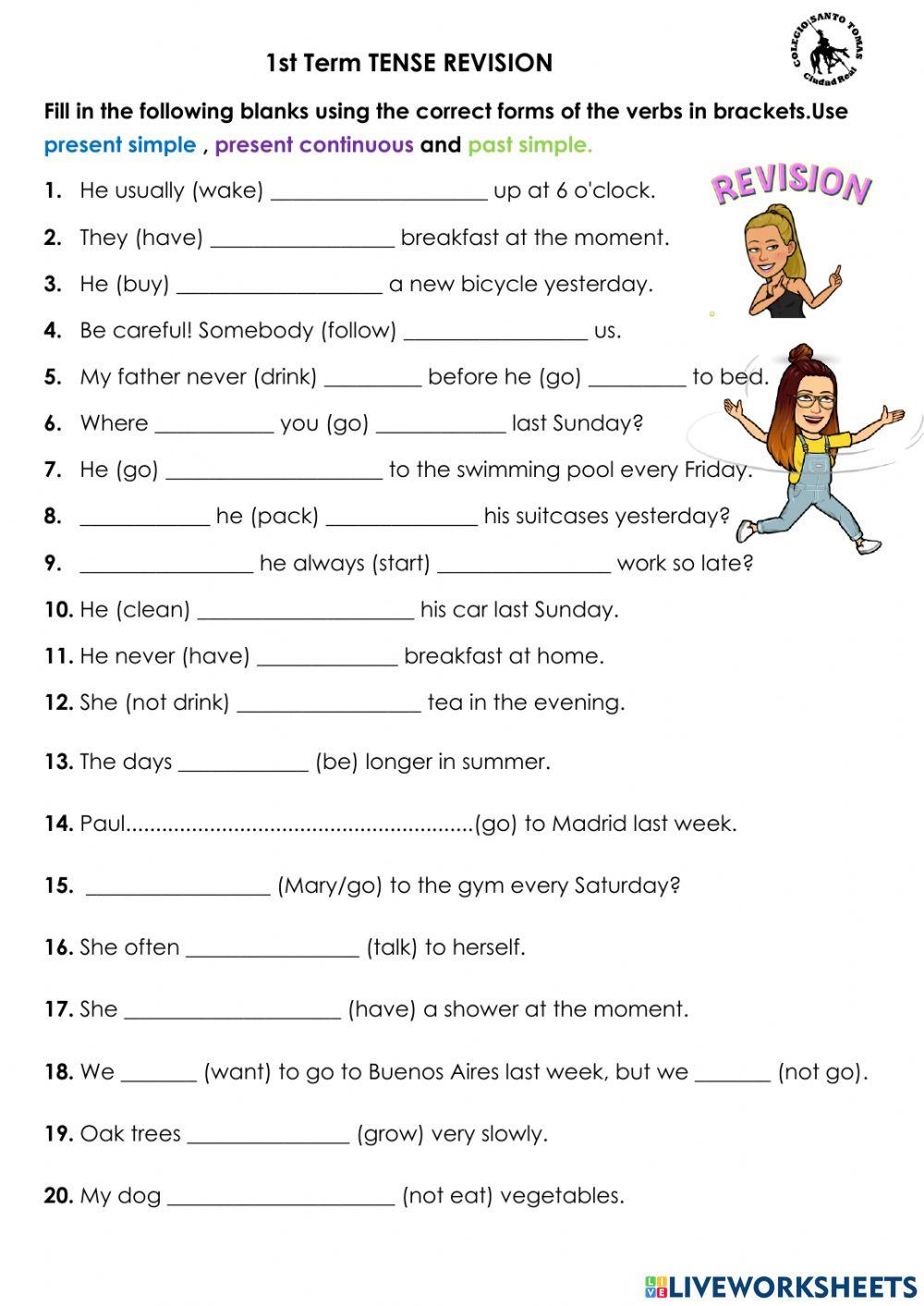 Present Simple, Continuous & Simple